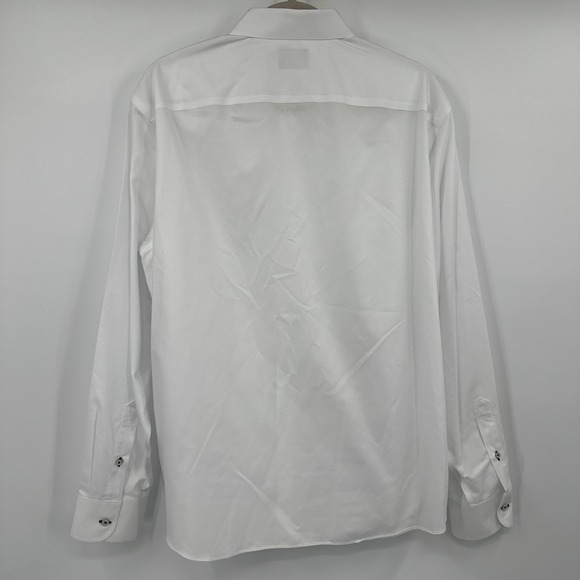 UNTUCKit Wrinkle Free Men X-Large Solid White 100% Cotton Button Down Shirt - Picture 4 of 7